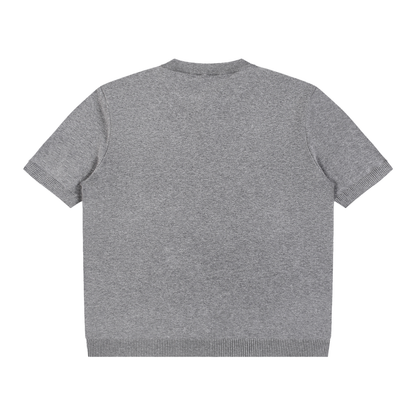 Cotton Knit Short Sleeve Henley T-Shirt