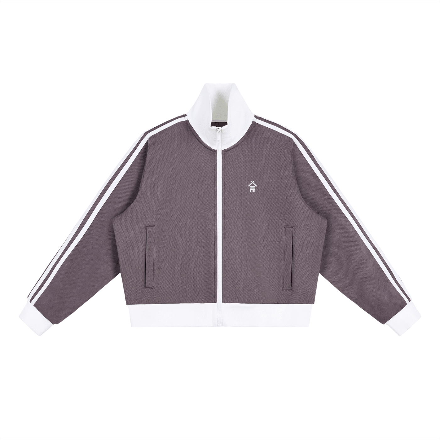 Contrast Side Stripe Fleece Cropped Track Jacket - | 234 Collectives