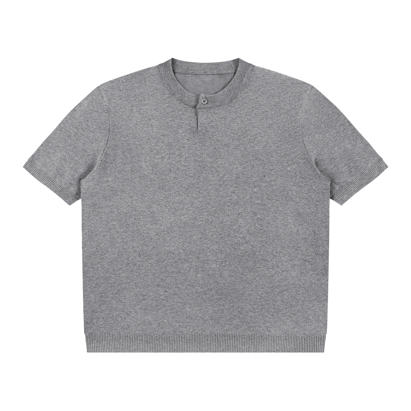 Cotton Knit Short Sleeve Henley T-Shirt - | 234 Collectives
