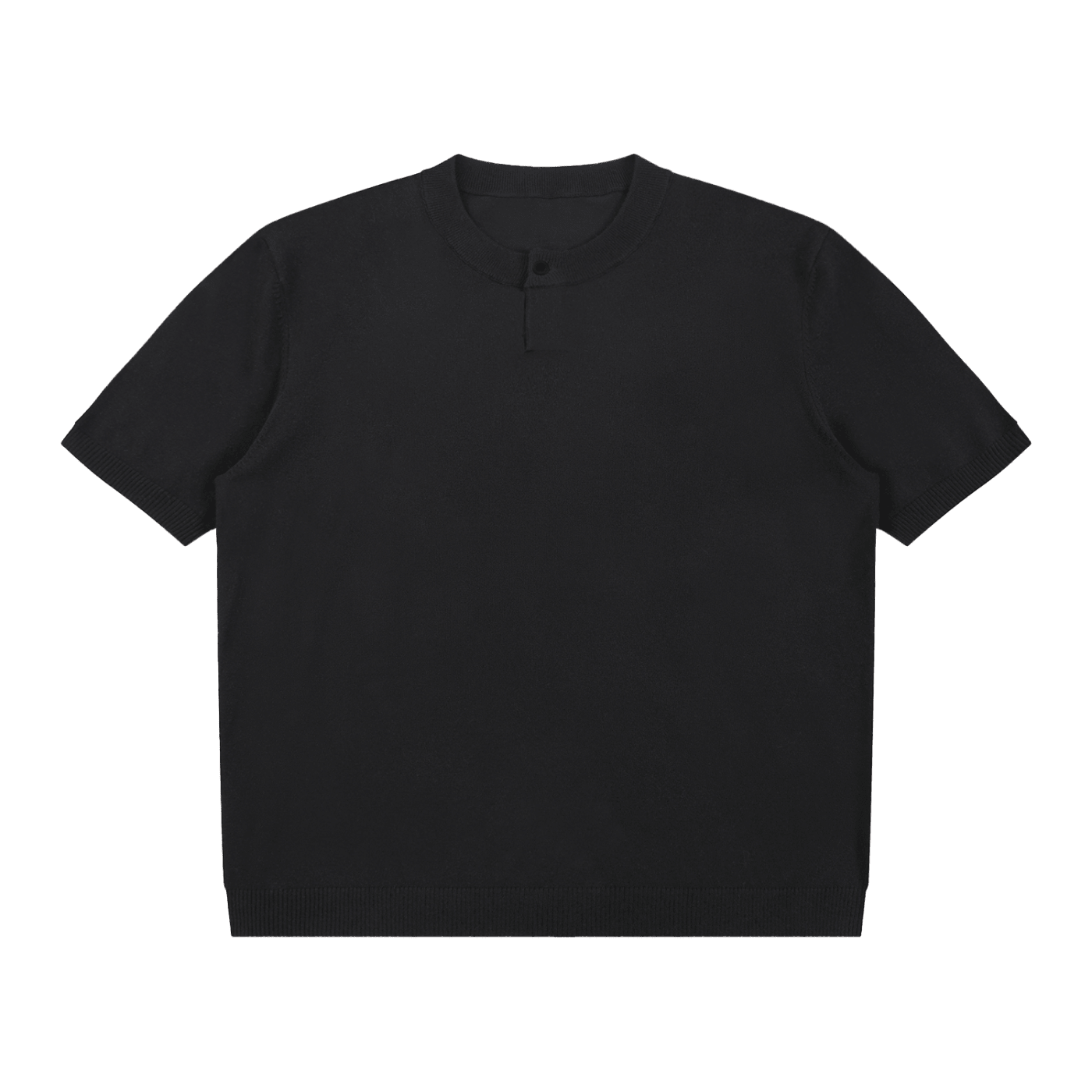 Cotton Knit Short Sleeve Henley T-Shirt - | 234 Collectives